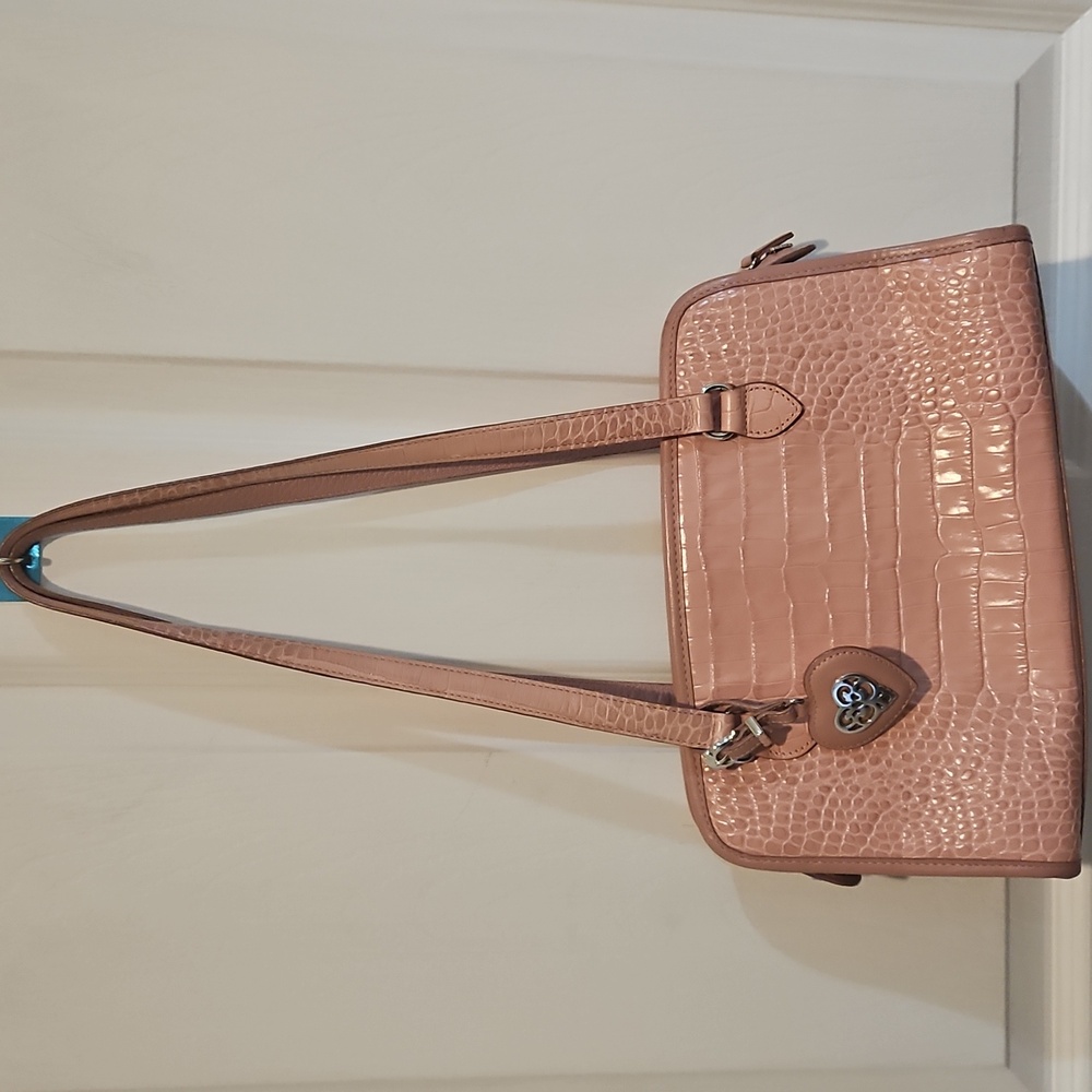 Brighton Baby pink reptile leather bag
